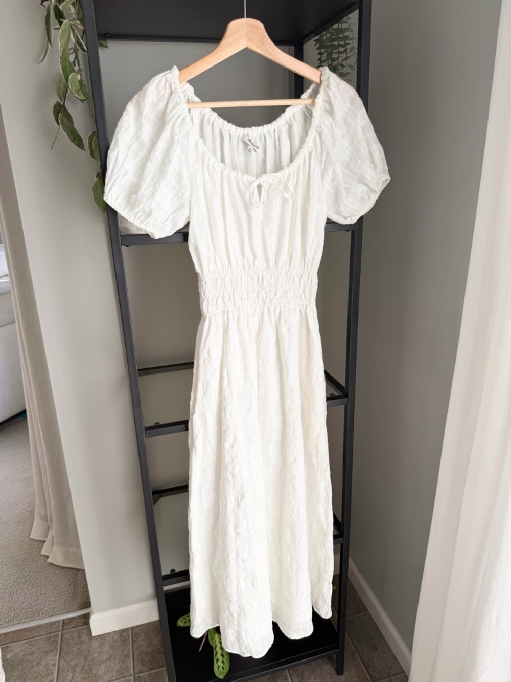 NWT Madewell Sophia Midi Dress in Seersucker Check